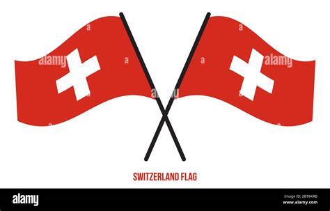 Switzerland Flag Waving Vector Illustration On White Background