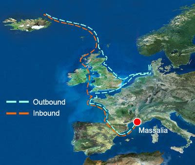 The journey of Pytheas of Massalia according to Cunliffe (2003)... | Download Scientific Diagram