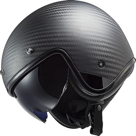 Casque Jet En Carbone Moto Custom Ls Of Bob C Solid Matt Carbon