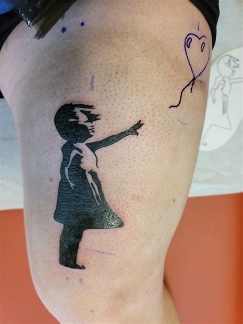 Banksy Girl Balloon Tattoo