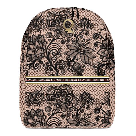 HC Minimalist Nude Backpack With Black Lace Humanoidconcept