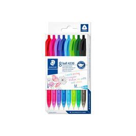 STAEDTLER Mars Pack de 8 stylos à bille couleurs assorties pointe