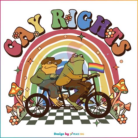 Funny Frog Gay Rights LGBT Rainbow SVG Graphic Design Files PeaceSVG