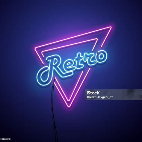 Retro Neon Sign Stock Illustration - Download Image Now - Advertisement ...