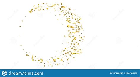 Golden Glitter Confetti On A White Background Stock Vector