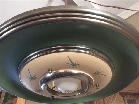 Vintage 50s Ceiling Semi Flush Ceiling Light Fixture Flying Saucer