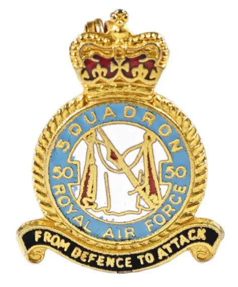 Vintage Queens Crown 50 Squadron Raf Royal Air Force Enamel Badge £950 Picclick Uk