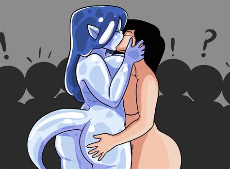 Rule 34 2girls Ass Ass Grab Asymmetrical Docking Black Hair Blue