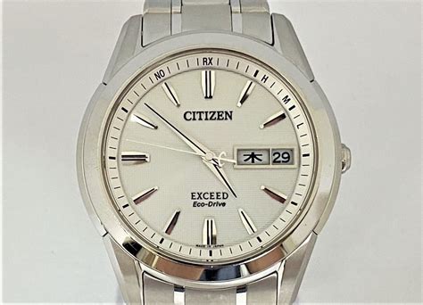 【目立った傷や汚れなし】【 Citizen 】 シチズン Exceed Eco Drive メンズウォッチ 電波時計 H10b T015620