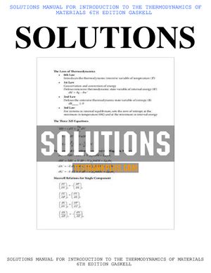 Sm Ch Chapter Solutions Engineering And Chemical Thermodynamics