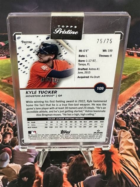 2023 Topps Pristine Blue Refractor 109 Kyle Tucker 75 75 Houston