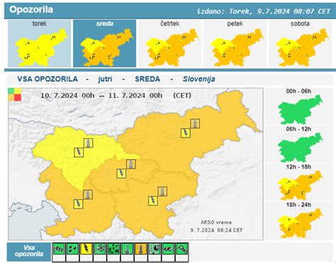 Arso Objavil Novo Opozorilo Kdaj Bo Najhuje Urnal