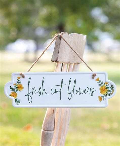 Col House Designs - Wholesale| Fresh Cut Flowers Metal Sign w/ Jute ...