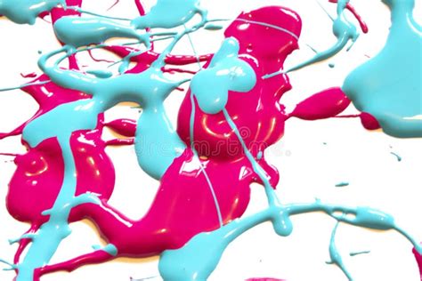 Pink and Blue Paint Splats and Abstract Background Decoration Stock ...