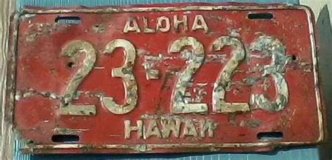 Vintage Hawaii License Plates