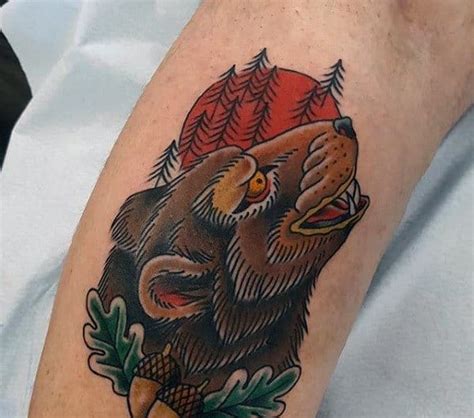 50 Traditional Bear Tattoo Designs For Men Old School Ideas