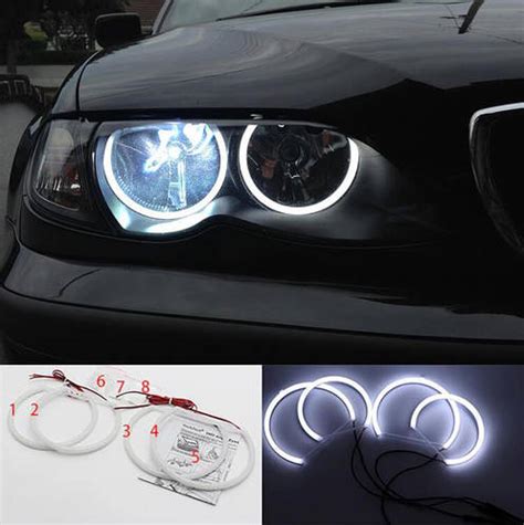 Ангельские глазки bmw е46 галоген 2х131мм 2х146 мм LED Cotton (ID ...
