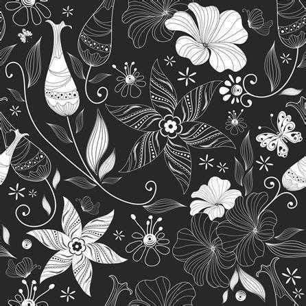 Papel De Parede Adesivo Floral Preto E Branco 526 RL 0 58x3M