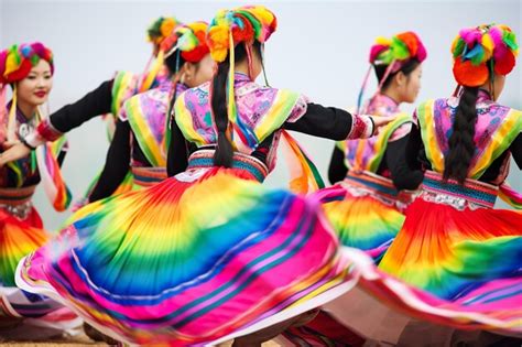 Premium AI Image | Young adults enjoying traditional festival dancing ...