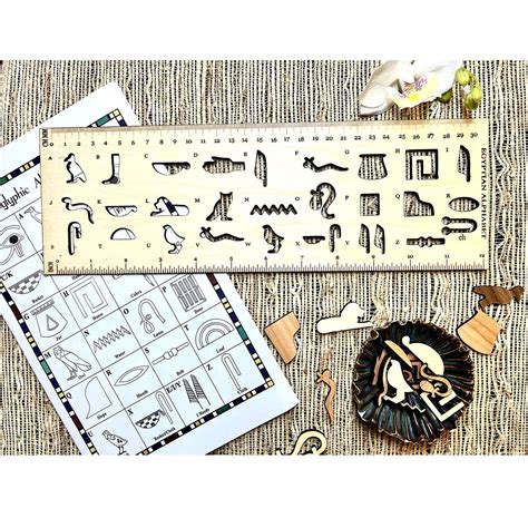 Egyptian Hieroglyphic Alphabet Stencil ( With Rulers) – Glowforge Shop