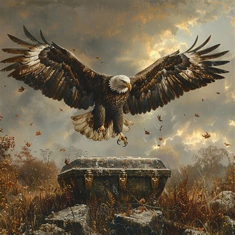 Premium Photo | Bald Eagle Landing on FlagDraped Casket