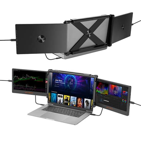 Triple Laptop Screen Extender Dual 11 6 Inch 1080P LCD Monitors