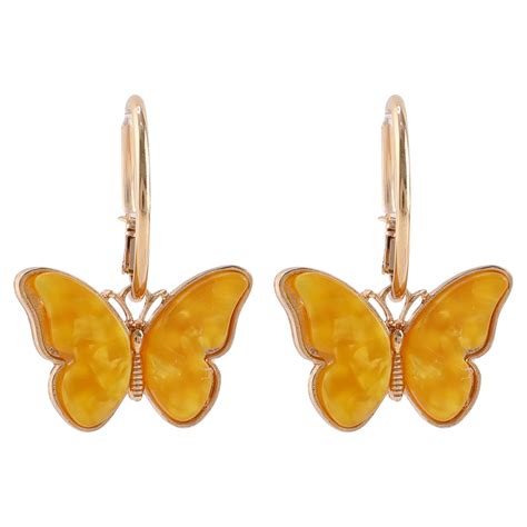 Butterfly Earrings For Women Dangle Sterling Silver Stud Gold Plated