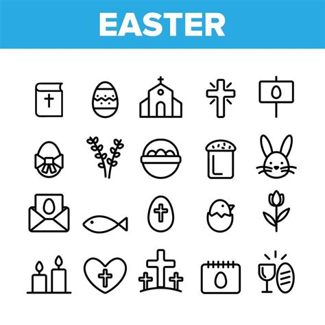 Sammlung Frohe Ostern Elemente Vektorsymbole Gesetzt 9951167 Vektor