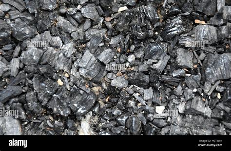 Extinct Coals After Bonfire Ashes And Cinders From Waste Burning Stock