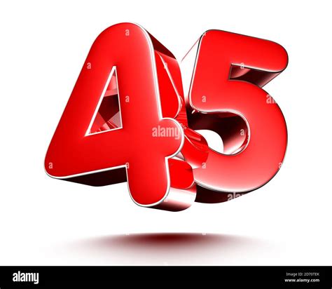red numbers  isolated  white background illustration  rendering