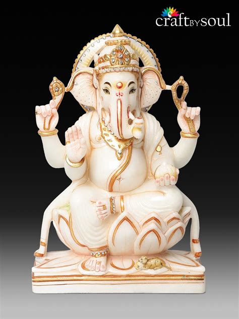 Pure White Marble Handmade Ganesha Statue Marble Ganesha Etsy