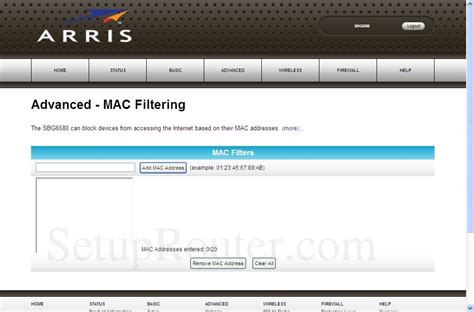 How To Enable Mac Filtering On Arris Router Mertqmedia