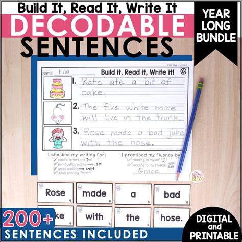 Decodable Sentence Building Bundle Print And Digital Mrs Winters