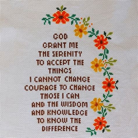 Hand Crafted Wall Decor Serenity Prayer Cross Stitch Poshmark