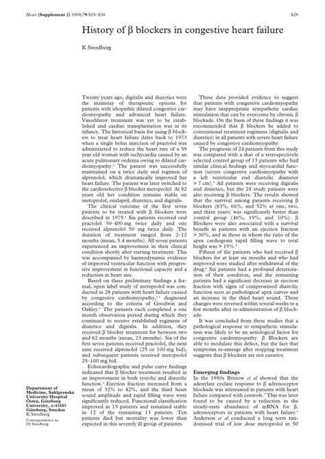(PDF) History of Beta blockers in congestive heart failure