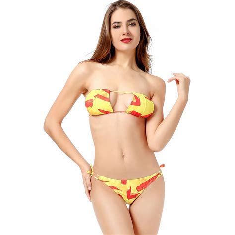 Swimsuit New Arrival Lace Up Bikinis Women Strapless Lace Up Bikini Low Waist Sexy Swimwear