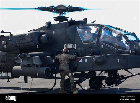 U S Army AH 64 Apache Helicopters Assigned To 2nd Battalion 25th