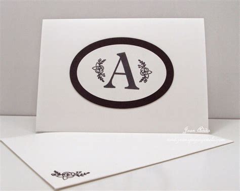 Monogram Note Card | Monogrammed note cards, Note cards, Monogram card