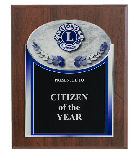 Plaques Tagged "Citizen of the Year" - Lions Clubs International