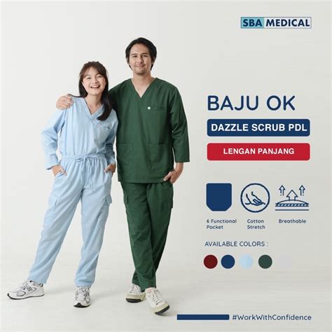 Jual Dazzle Scrub Doctor Baju Ok Pdl Baju Ok Lengan Panjang Baju