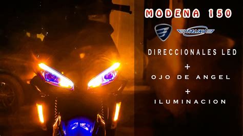 Faros Led Ojo De Ngel Direccionales En Moto Modena Italika