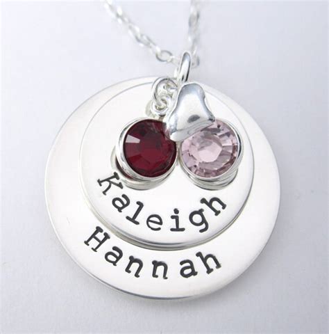 Items Similar To Personalized Mothers Necklace Handstamped Mom Name