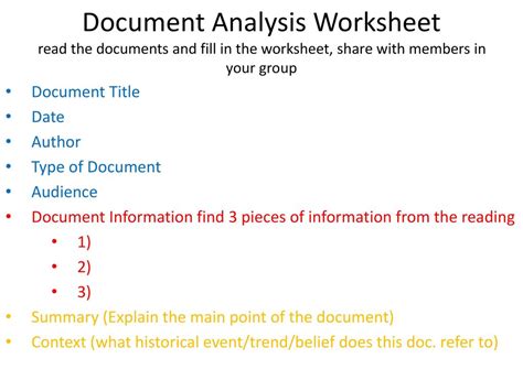 Free Document Analysis Worksheet Download Free Document Analysis Worksheet Png Images Free