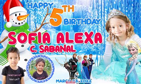 5x3 Sofia Alexa 5th Birthday Frozen Theme Tarp 2