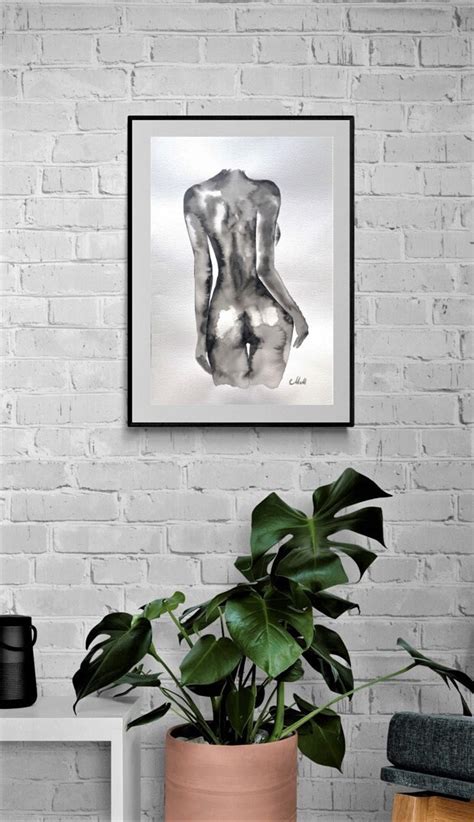 Minimalist Erotic Art Female Nude Wall Art Above Bed Art Etsy