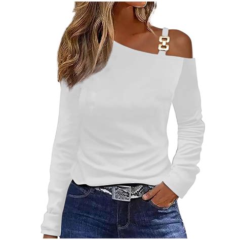 Samickarr Cold Shoulder Shirts For Women Twist Front Long Sleeve Casual