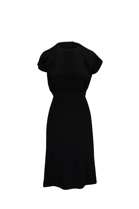 Agnona Black Cap Sleeve Midi Dress Mitchell Stores