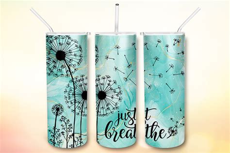 Just Breathe Tumbler Sublimation Design Graphic By Bonnydesign · Creative Fabrica