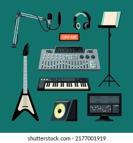 Music Instruments Record Studio Sound Devices Stock Vector (Royalty ...