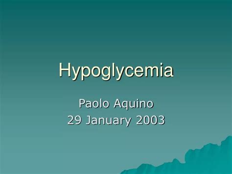 Ppt Hypoglycemia Powerpoint Presentation Free Download Id9512911